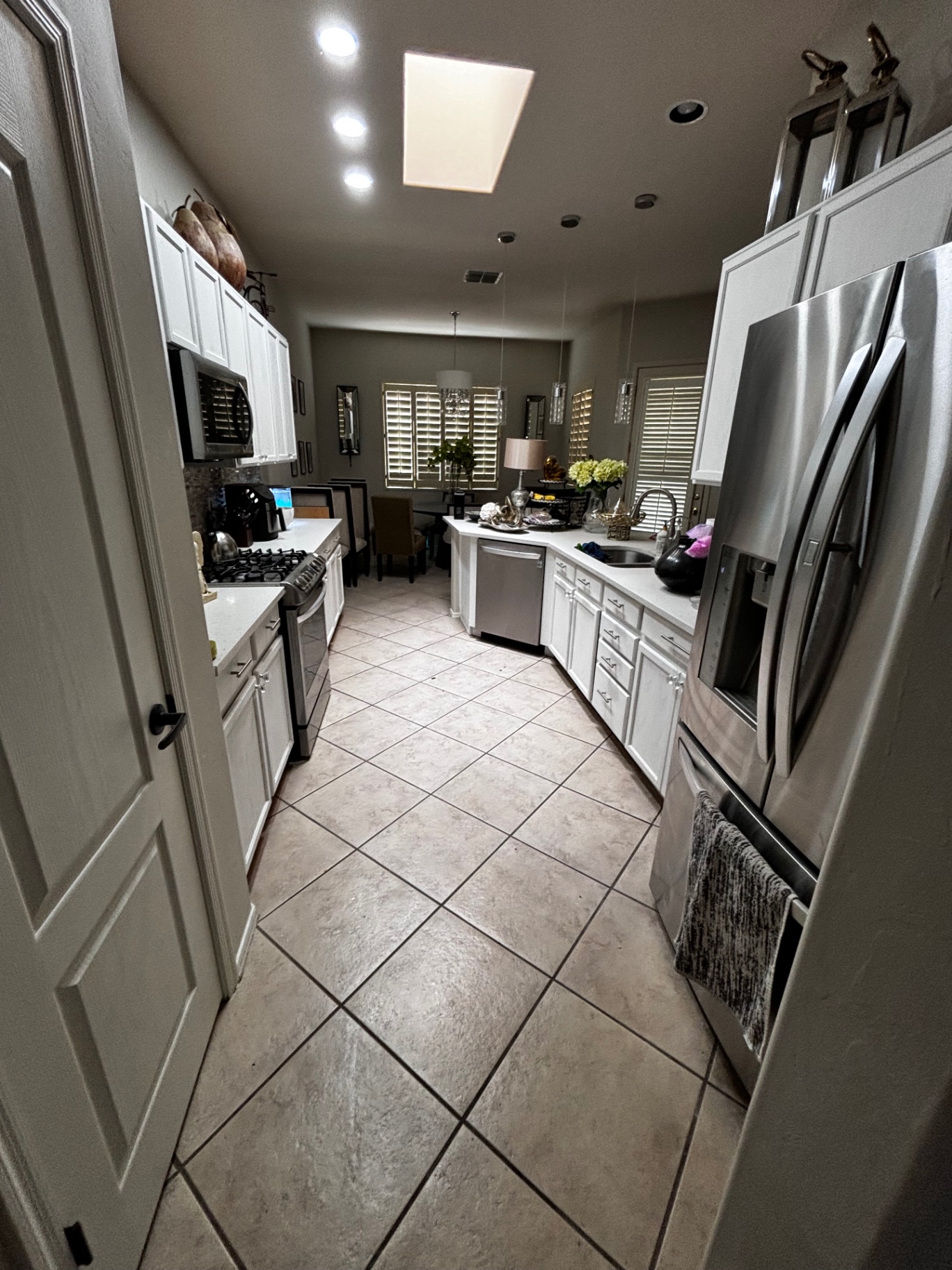 Kitchen with original tile flooring
