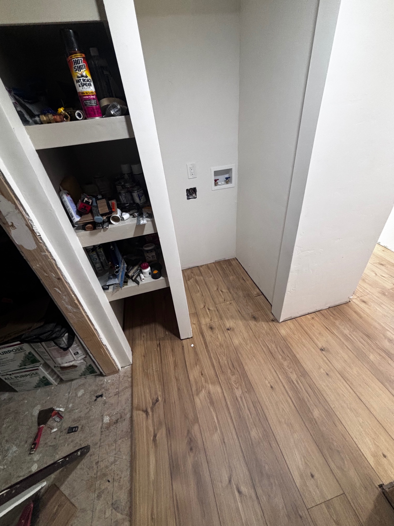 Laundry area with new flooring